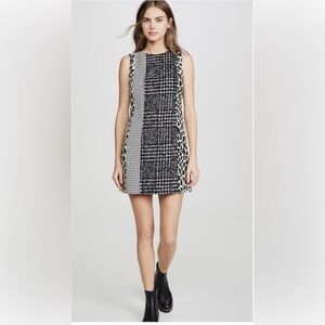 Alice + Olivia Black and White Patterned Mini Dress